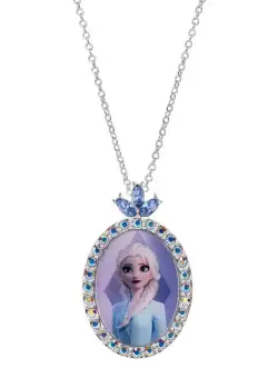 Colier Disney cu poza color Frozen Elsa crystals - Argint 925 cu Zirconia si Cristale