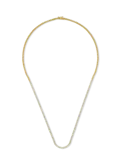 Colier tennis din aur galben cu diamante de 2ct