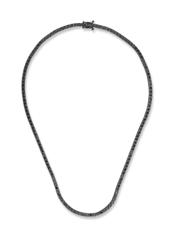 Colier tennis din aur negru cu diamante negre de 3ct