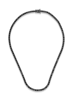 Colier tennis din aur negru cu diamante negre de 8ct