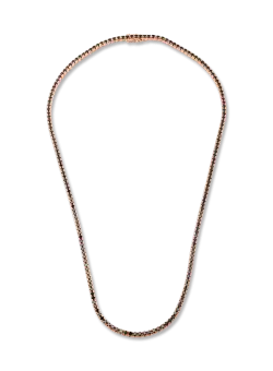 Colier tennis din aur roz de 18K cu diamante negre de 5.3ct