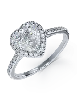 Inel de logodna din aur alb cu diamant de 0.84ct si diamante de 0.14ct