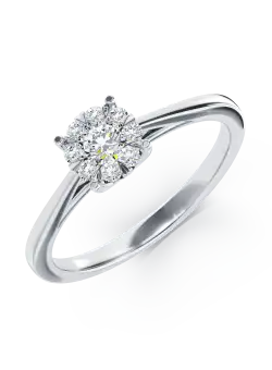 Inel de logodna din aur alb cu diamante de 0.15ct