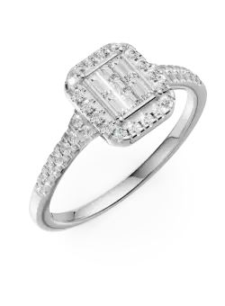 Inel de logodna din aur alb cu diamante de 0.3ct