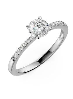 Inel de logodna din aur alb cu zirconii