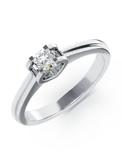 Inel de logodna din aur alb de 18K cu diamant de 0.21ct