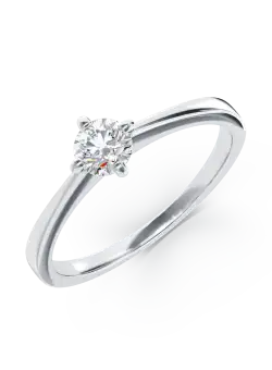 Inel de logodna din aur alb de 18K cu diamant de 0.33ct