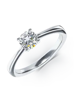 Inel de logodna din aur alb de 18K cu diamant de 0.39ct
