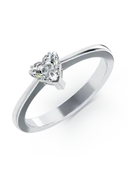 Inel de logodna din aur alb de 18K cu diamant de 0.52ct