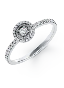 Inel de logodna din aur alb de 18K cu diamante de 0.31ct