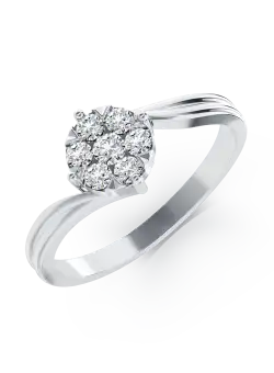 Inel de logodna din aur alb de 18K cu diamante de 0.34ct
