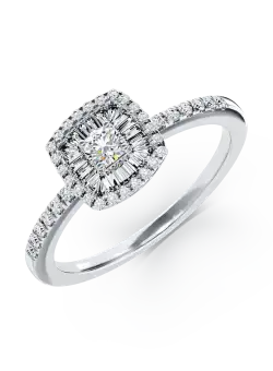 Inel de logodna din aur alb de 18K cu diamante de 0.36ct