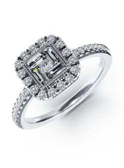 Inel de logodna din aur alb de 18K cu diamante de 0.44ct