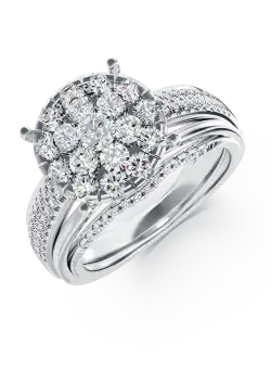 Inel de logodna din aur alb de 18K cu diamante de 0.89ct