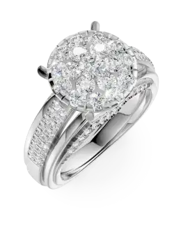 Inel de logodna din aur alb de 18K cu diamante de 0.8ct