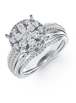 Inel de logodna din aur alb de 18K cu diamante de 0.91ct