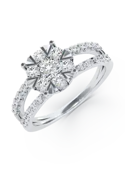 Inel de logodna din aur alb de 18K cu diamante de 1ct