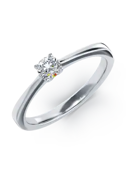 Inel de logodna din aur alb de 18K cu un diamant solitaire de 0.105ct