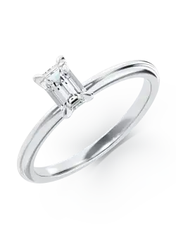 Inel de logodna din aur alb de 18K cu un diamant solitaire de 0.45ct