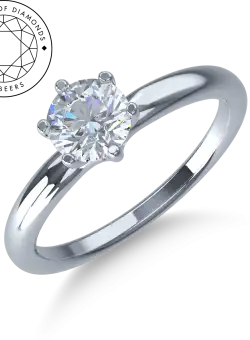 Inel de logodna din aur alb de 18K cu un diamant solitaire de 0.8ct