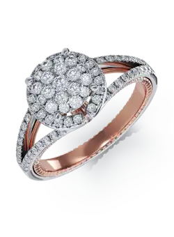 Inel de logodna din aur alb-roz cu diamante de 0.66ct