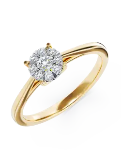 Inel de logodna din aur galben cu diamante de 0.25ct