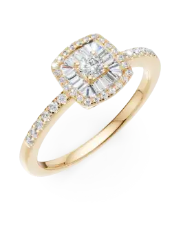 Inel de logodna din aur galben cu diamante de 0.3ct