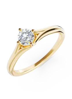 Inel de logodna din aur galben de 18K cu diamant de 0.2ct