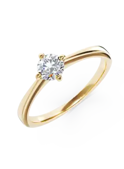 Inel de logodna din aur galben de 18K cu diamant de 0.43ct