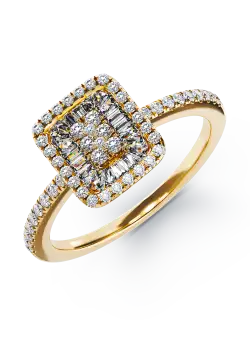 Inel de logodna din aur galben de 18K cu diamante de 0.27ct