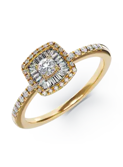 Inel de logodna din aur galben de 18K cu diamante de 0.36ct