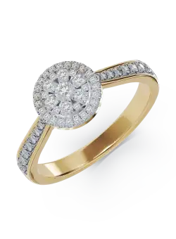 Inel de logodna din aur galben de 18K cu diamante de 0.428ct
