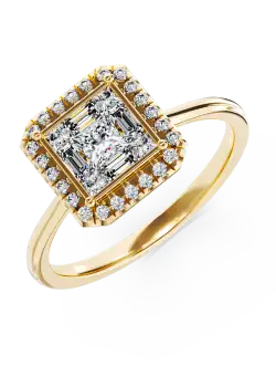 Inel de logodna din aur galben de 18K cu diamante de 0.47ct