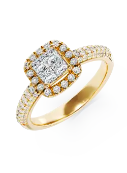 Inel de logodna din aur galben de 18K cu diamante de 0.57ct