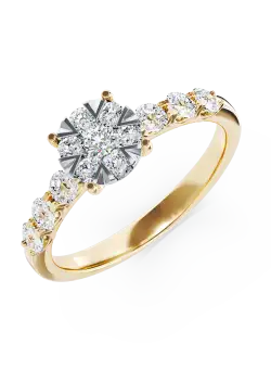 Inel de logodna din aur galben de 18K cu diamante de 0.84ct