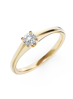 Inel de logodna din aur galben de 18K cu un diamant solitaire de 0.09ct