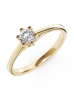 Inel de logodna din aur galben de 18K cu un diamant solitaire de 0.24ct