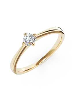 Inel de logodna din aur galben de 18K cu un diamant solitaire de 0.255ct