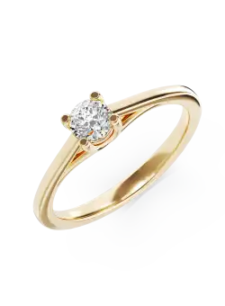 Inel de logodna din aur galben de 18K cu un diamant solitaire de 0.33ct