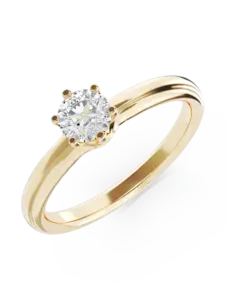 Inel de logodna din aur galben de 18K cu un diamant solitaire de 0.51ct