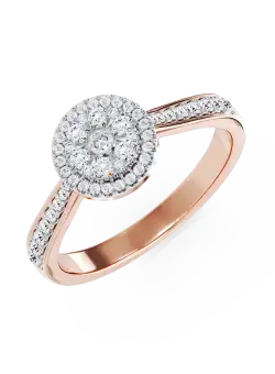 Inel de logodna din aur rose de 18K cu diamante de 0.428ct