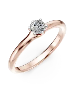 Inel de logodna din aur roz cu diamant solitaire de 0.2ct