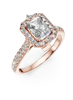 Inel de logodna din aur roz cu diamante de 0.9ct