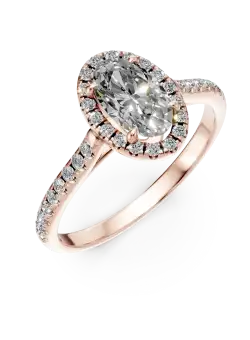 Inel de logodna din aur roz cu diamante de 1ct