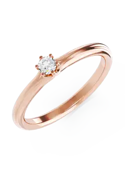 Inel de logodna din aur roz de 18K cu diamant de 0.15ct