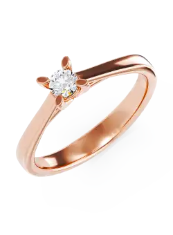 Inel de logodna din aur roz de 18K cu diamant de 0.1ct