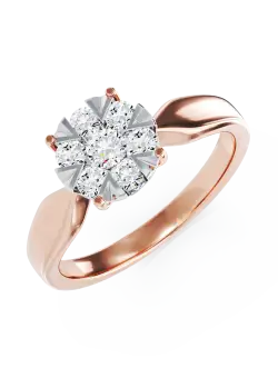 Inel de logodna din aur roz de 18K cu diamant de 0.34ct