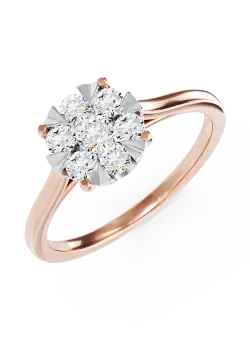 Inel de logodna din aur roz de 18K cu diamante de 0.2ct