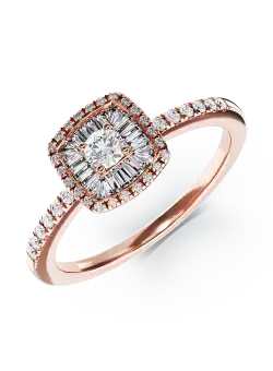 Inel de logodna din aur roz de 18K cu diamante de 0.35ct