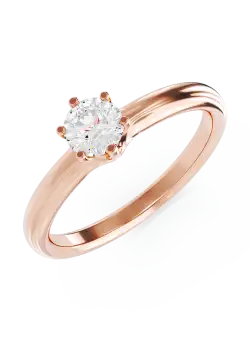 Inel de logodna din aur roz de 18K cu un diamant solitaire de 0.4ct